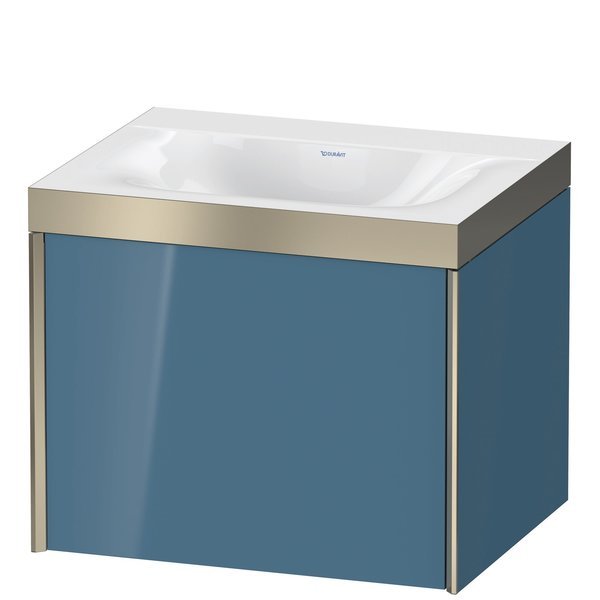 Xviu C-Bonded Wall-Mounted Vanity Stone Blue High Gloss, Duravit, Mfr#: XV4609NB147P